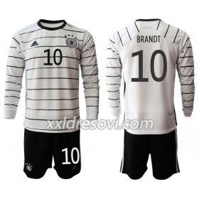 Njemačka Julian Brandt 10 Domaći Dječji Komplet Dresovi za Nogomet Euro 2020 Dugim Rukavima (+ kratke hlače)